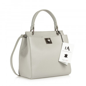 Geanta dama din piele naturala DiAmanti Messina Grigio Chiaro